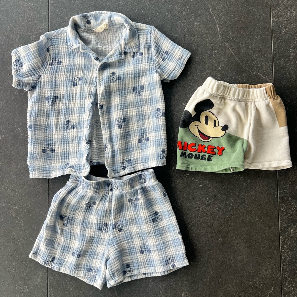 Kids boys Disney Mickey Zara shorts bundle